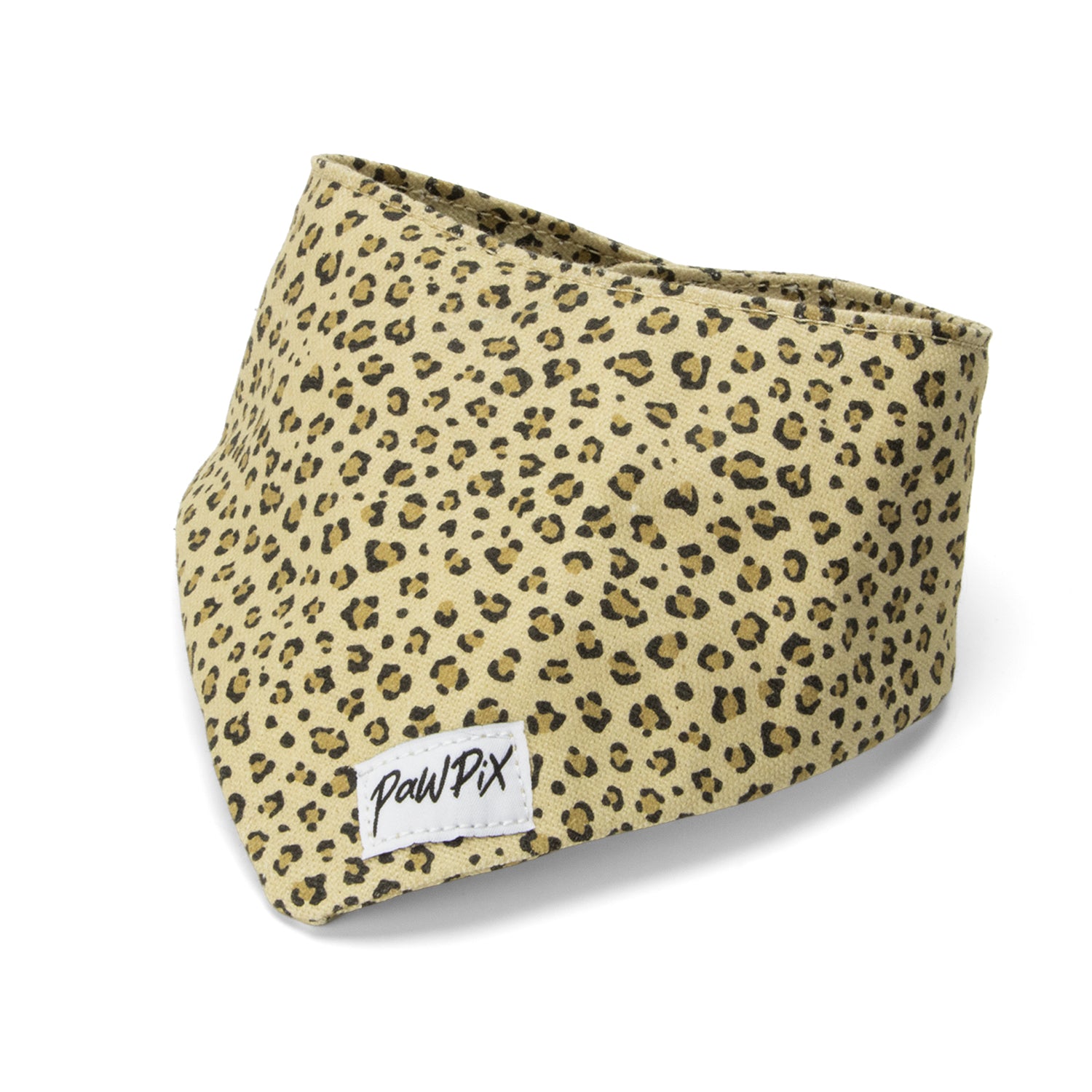 bandana Leopaw pour chien et chat au motif léopard. Le bandana est reglable avec des boutons pressions