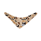 Bandana Chien Call of Pixie de PawPix. Vue à plat. Motif géométrique organique déclinaison de rose et marron.