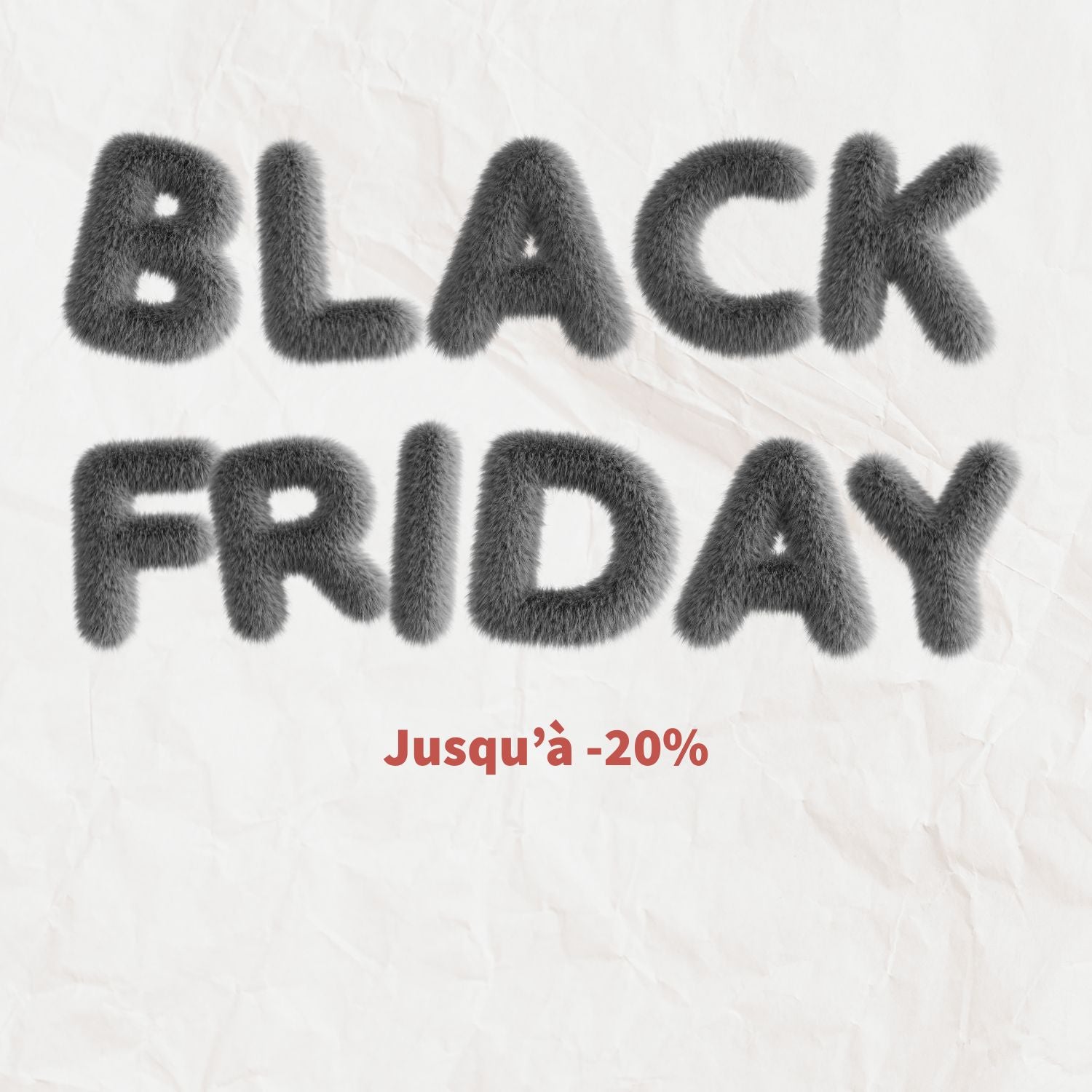 Black Friday chez Pawpix écrit en version poils d'animaux
