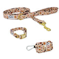 Kit balade collier pawpino motif Italien terrazzo. Le kit comporte une laisse d'1m20, un collier et une pochette sac à crottes
