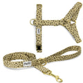 Le kit harnais pour chat Leopaw, présente un motif leopard sur son harnais en H ainsi que sur une laisse d'1m20. 