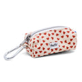Pochette pour sacs à crottes My Valentine de Pawpix et son motif cœurs rouges sur fond beige