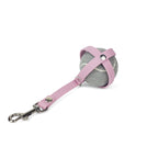 Porte balle de tennis couleur rose lavande avec un mousqueton chromé pour attaché à la laisse