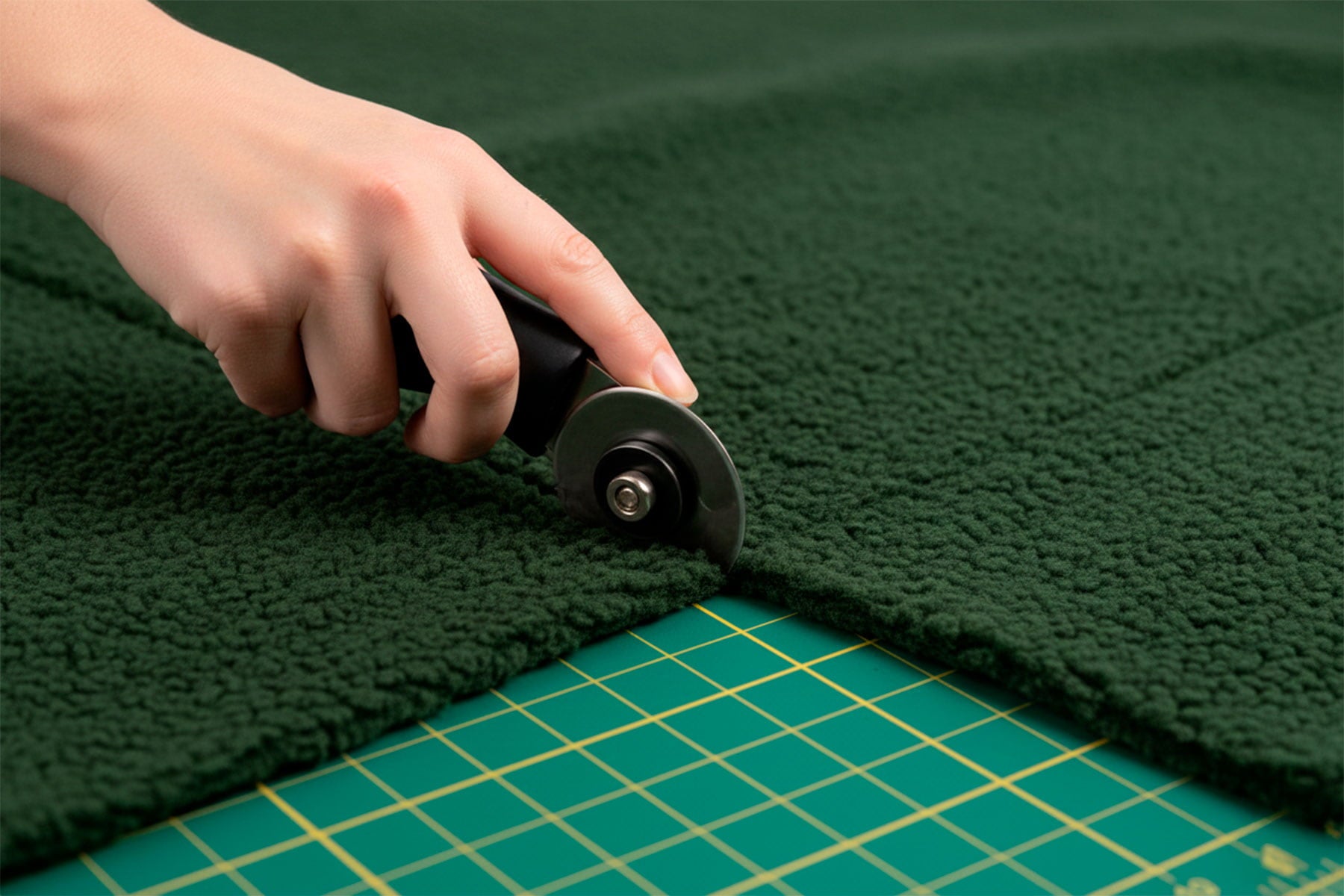 Découpe du textile sherpa Tinsel couleur vert sapin, servant aux accessoires pour chiens et chats Pawpix