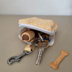 Rangements intérieurs de la mini sacoche pour chien Seaside motif marin blanc sur fond jaune 